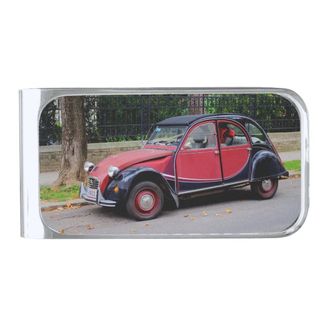 Citroen 2 CV Charleston Silver Finish Money Clip (Front)