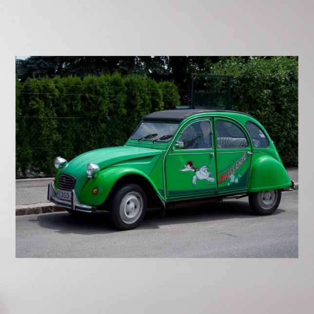Citroen 2 CV Green Saussente Poster (Front)