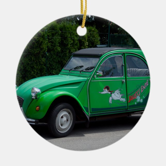 Citroen 2 CV Sauss Ente Ceramic Ornament (Front)