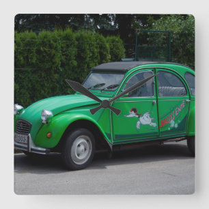 Citroen 2 CV Sauss Ente Square Wall Clock