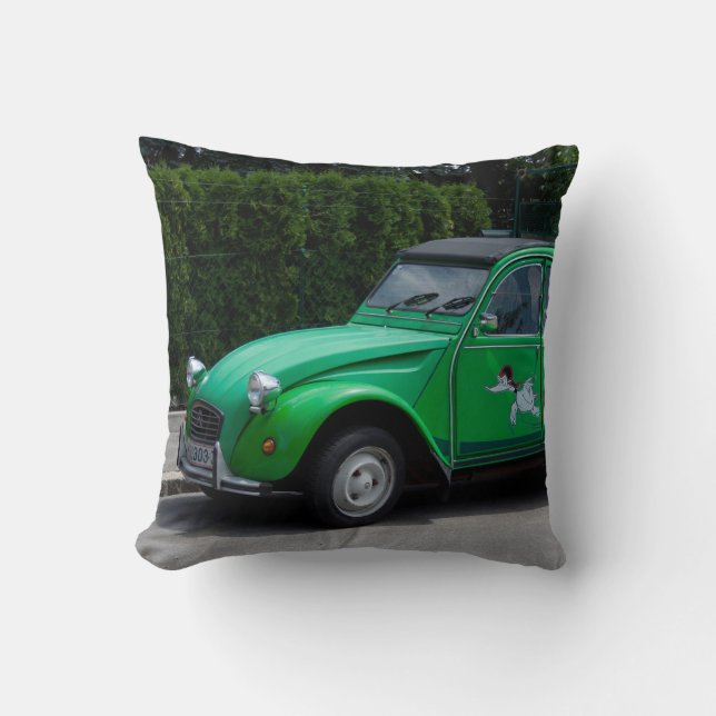 Citroen 2 CV Sauss Ente Throw Pillow (Front)