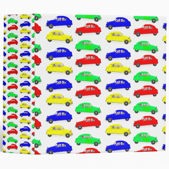 Citroen 2 CV Tiled Pattern 3 Ring Binder (Front/Spine)