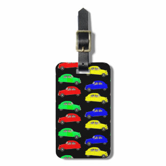 Citroen 2 CV Tiled Pattern Luggage Tag