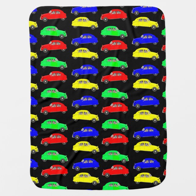 Citroen 2 CV Tiled Pattern Stroller Blanket (Front)
