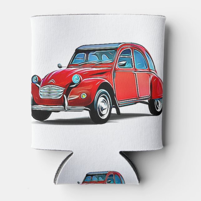 Citroen 2CV Cartoon Can Cooler (Front)