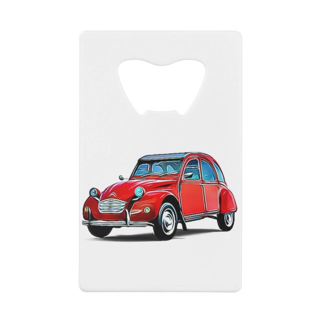 Citroen 2CV Cartoon Credit Card Bottle Opener (Front)