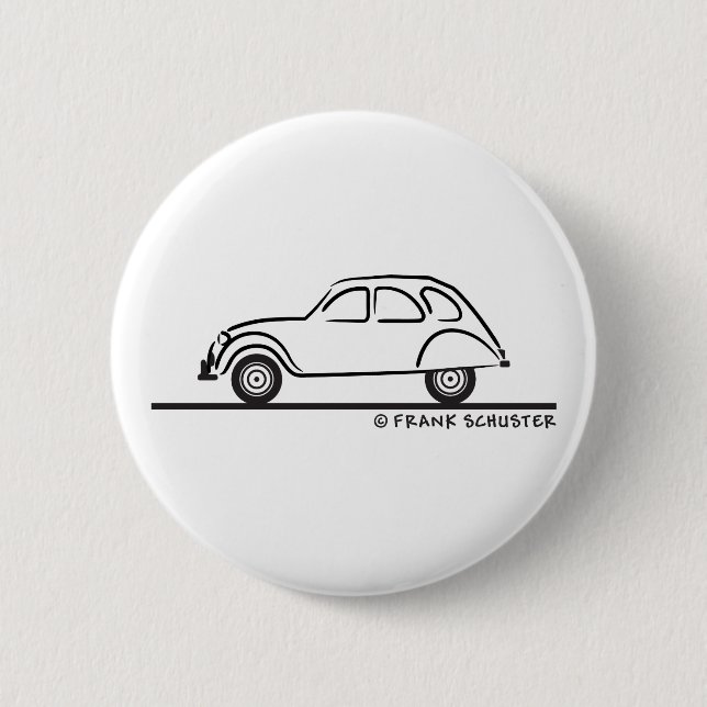 Citroen 2CV Pinback Button (Front)