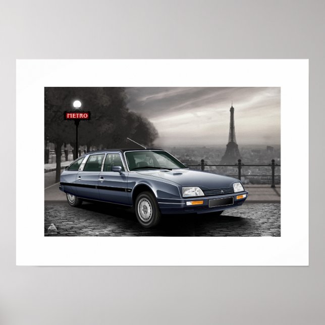 Citroen CX Prestige Turbo 2 Poster Illustration (Front)
