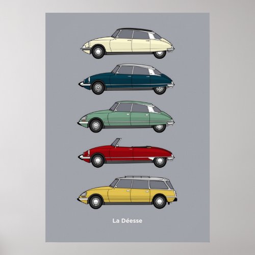 Citroen DS Collection  Color Version Poster