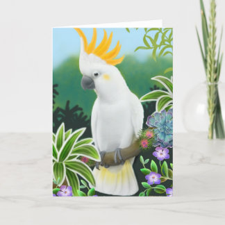 Citron Crested Cockatoo Greeting Card