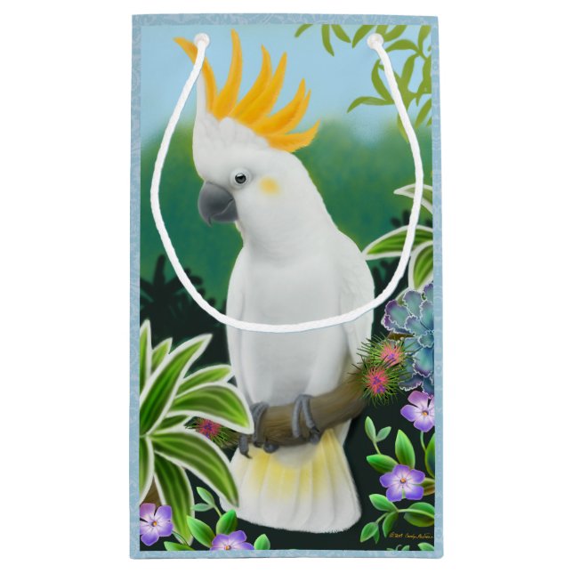 Citron Crested Cockatoo Parrot Gift Bag (Back)