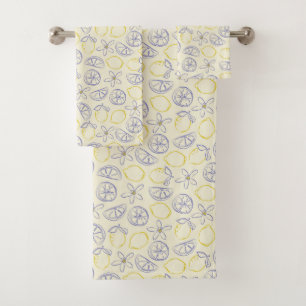 Citron Doodle Pattern Bath Towel Set