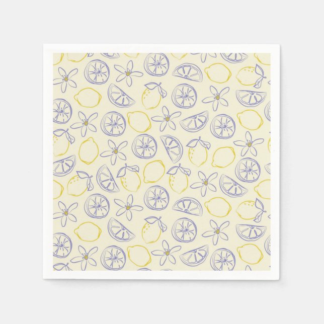 Citron Doodle Pattern Napkins (Front)