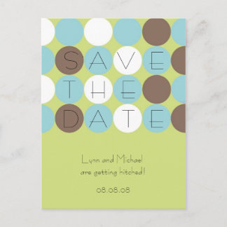 Citron Dots Save the Date Postcard (Customizable)