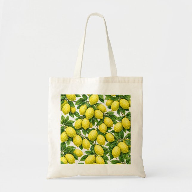 Citron Fruit Pattern Tote Bag (Front)