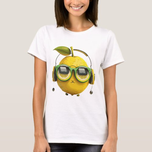 Citron hipster casque audio T_Shirt