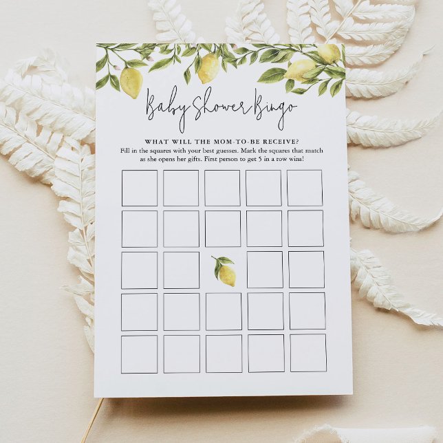 CITRON Lemon Baby Shower Bingo Invitation (Creator Uploaded)