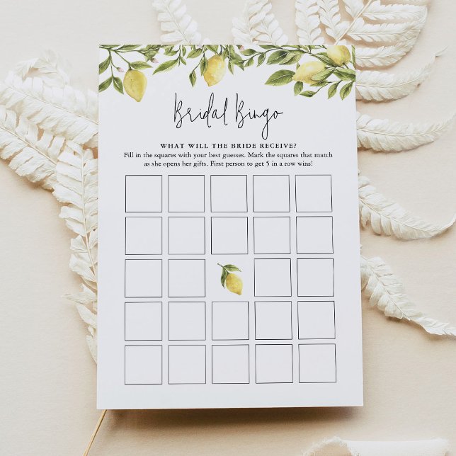 CITRON Lemon Bridal Bingo Invitation (Creator Uploaded)