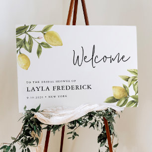 CITRON Lemon Bridal Shower Welcome Sign Foam Board