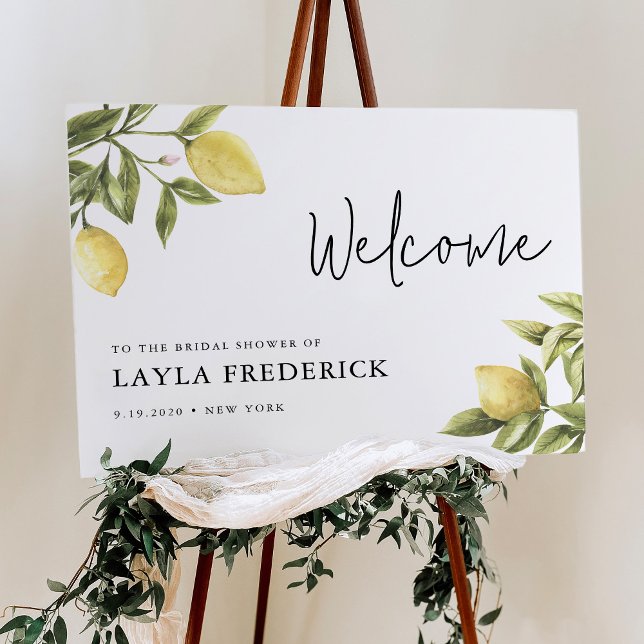 CITRON Lemon Bridal Shower Welcome Sign Foam Board (Creator Uploaded)