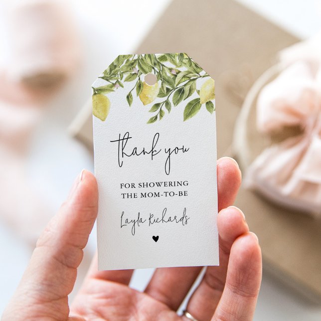 CITRON Lemon Citrus Baby Shower Favor tag (Creator Uploaded)