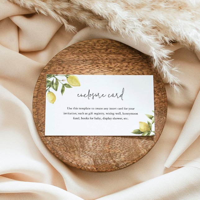 CITRON Lemon Citrus Enclosure Insert Card 3.5"x2" (Creator Uploaded)