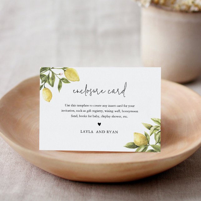 CITRON Lemon Citrus Enclosure Insert Card 5"x3.5" (Creator Uploaded)