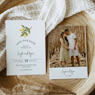 CITRON Lemon Save the Date Photo Card