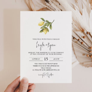 CITRON Lemon Wedding Invitation