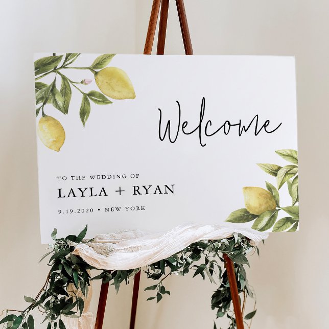 CITRON Lemon Wedding Welcome Sign Foam Board (Creator Uploaded)