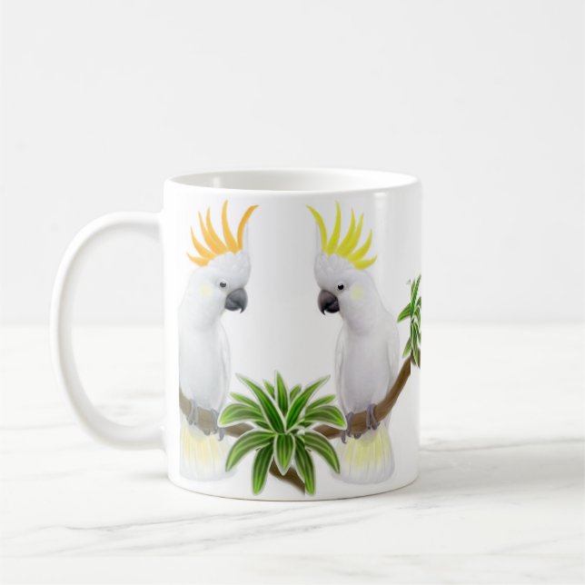 Citron & Sulfur Cockatoos Mug (Left)