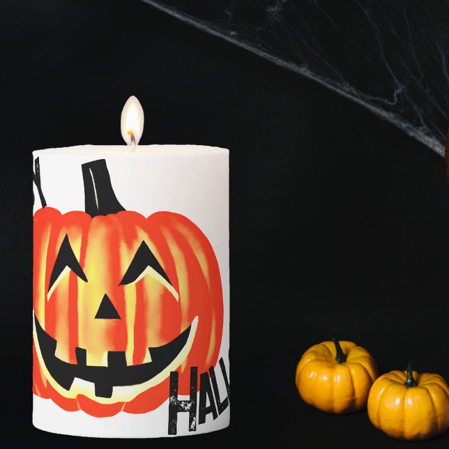 Citrouille d’Halloween souriante / Happy Halloween Pillar Candle (Creator Uploaded)