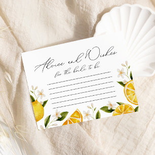 Citrus Advice and Wishes Bridal Shower Enclosure Card