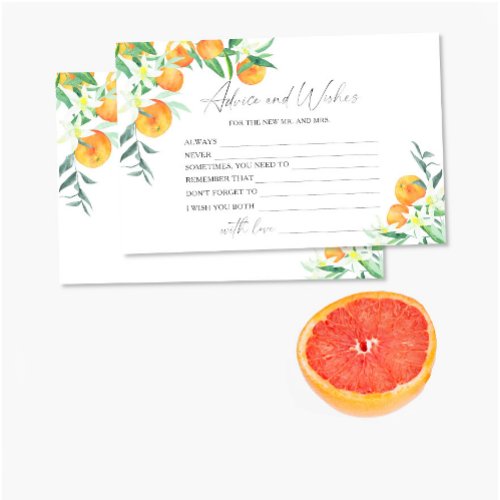Citrus _ advice and wishes bridal shower stationery