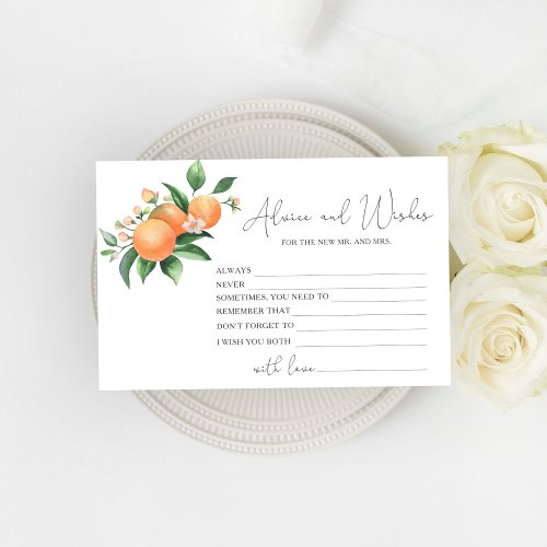 Citrus _ advice and wishes bridal shower stationery