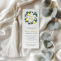 Citrus Amalfi Ciao Baby Lemon Wreath Invitation