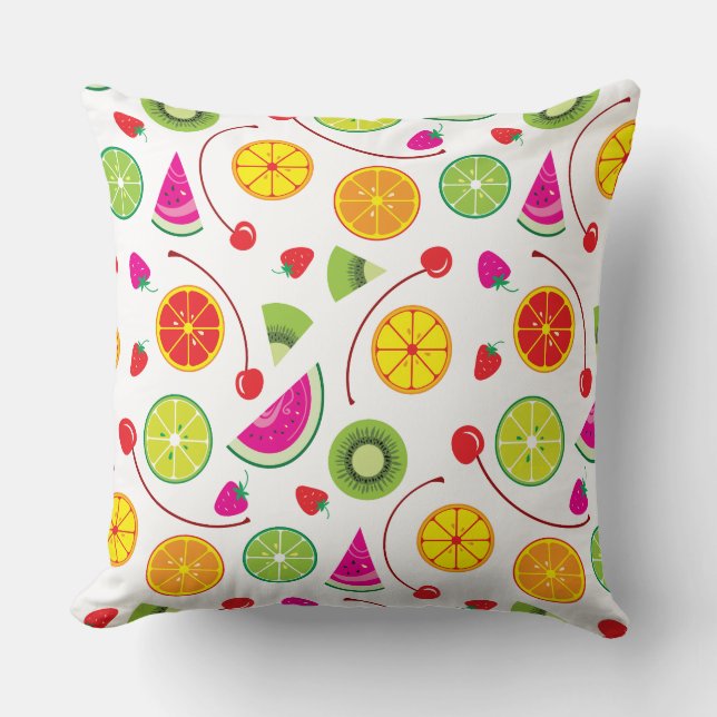 Citrus and Berries Throw Pillow (Front)
