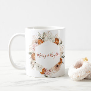 Citrus and Floral Merry and Bright Holiday Coffee Mug