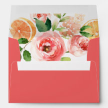 Citrus and Flowers Watercolor Envelope