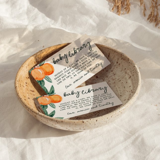 Citrus Baby Library, Books For Baby Insert (Books for Baby Citrus Invite Enclosure Card)