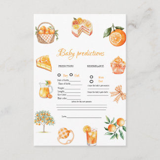 Citrus baby prediction Baby Shower game Card