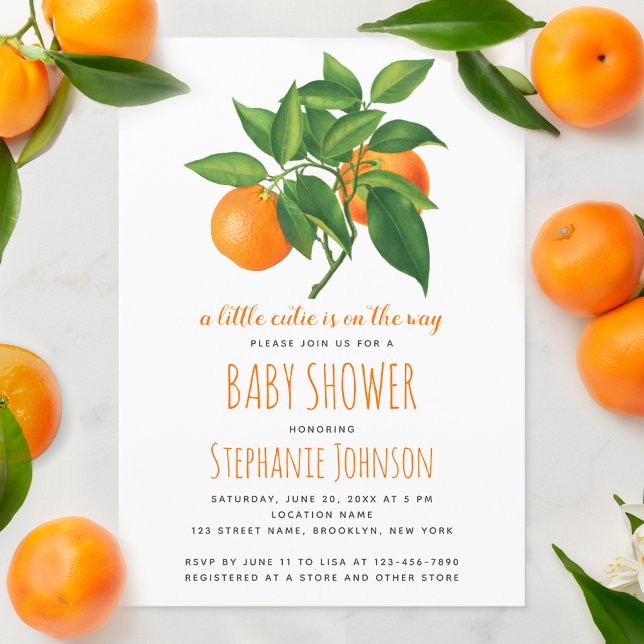 Citrus Baby Shower A Little Cutie Is on the Way Invitation (Creator Uploaded)