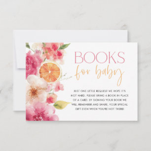 Citrus Baby Shower Books for Card Bright Floral