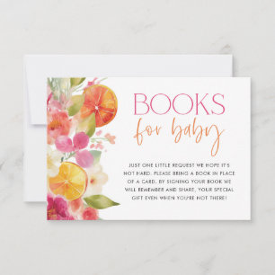 Citrus Baby Shower Books for Card Bright Orange