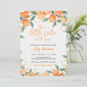 Citrus Baby Shower Botanical Orange Little Cutie Invitation (Standing Front)