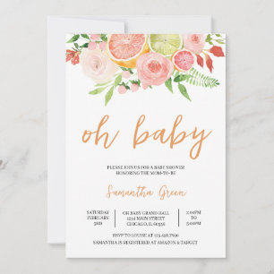 Citrus Baby Shower Invitation