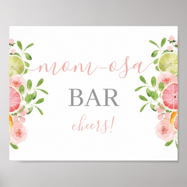 Citrus Baby Shower Mimosa Bar sign (Front)