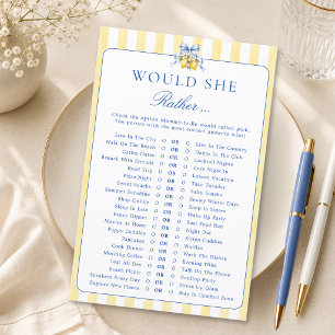 Citrus Baby Shower Theme Would She Rather Game