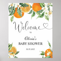 Citrus baby shower welcome sign