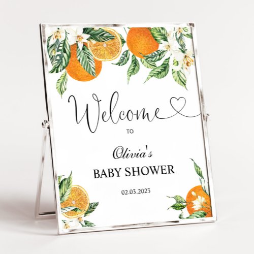 Citrus baby shower welcome sign